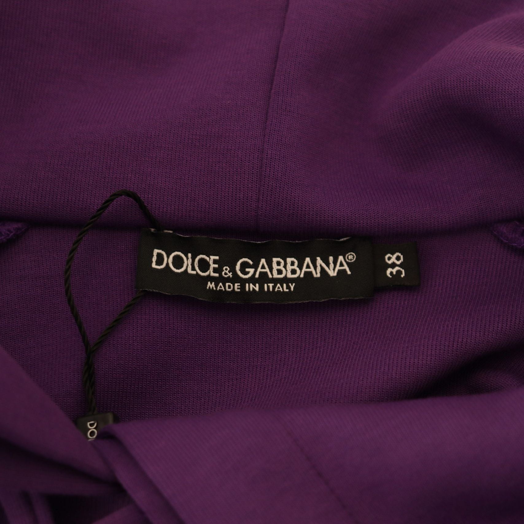 Dolce & Gabbana Purple Floral Print Pullover Cotton Sweater