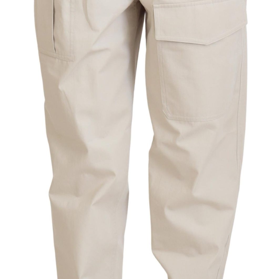 Dolce & Gabbana Beige High Waist Women Pants