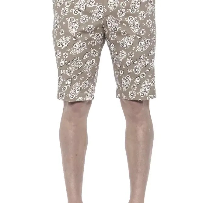 PT Torino Beige Cotton Men Bermuda Shorts