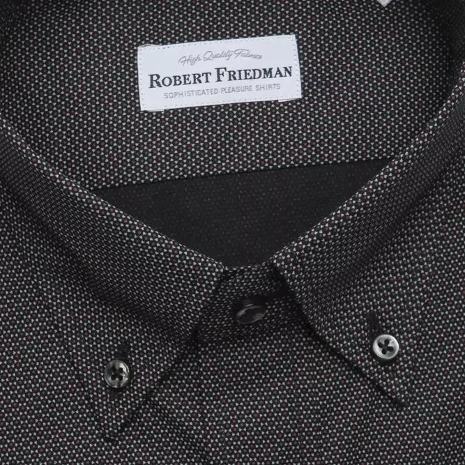 Robert Friedman Black Cotton Men's Shirt