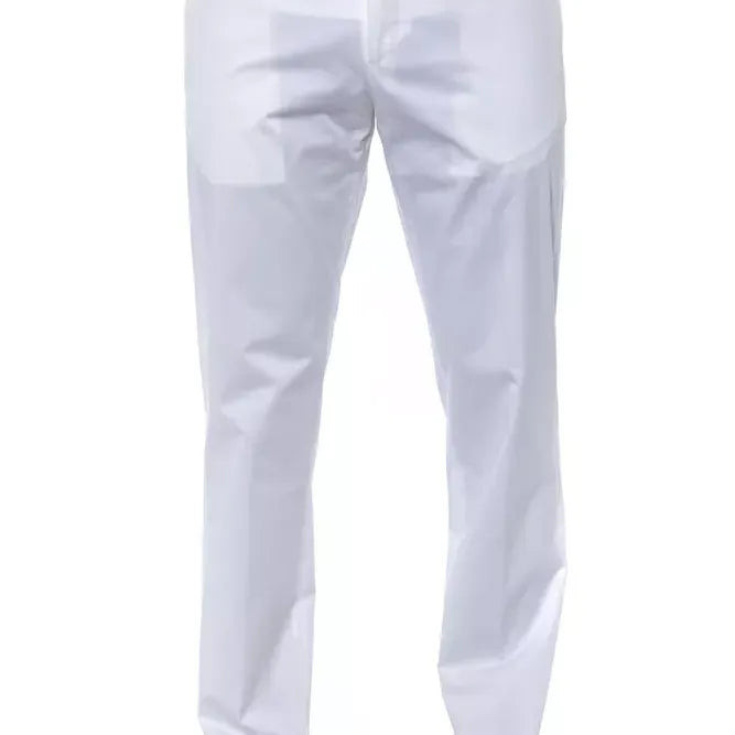 PT Torino White Cotton Men Trouser