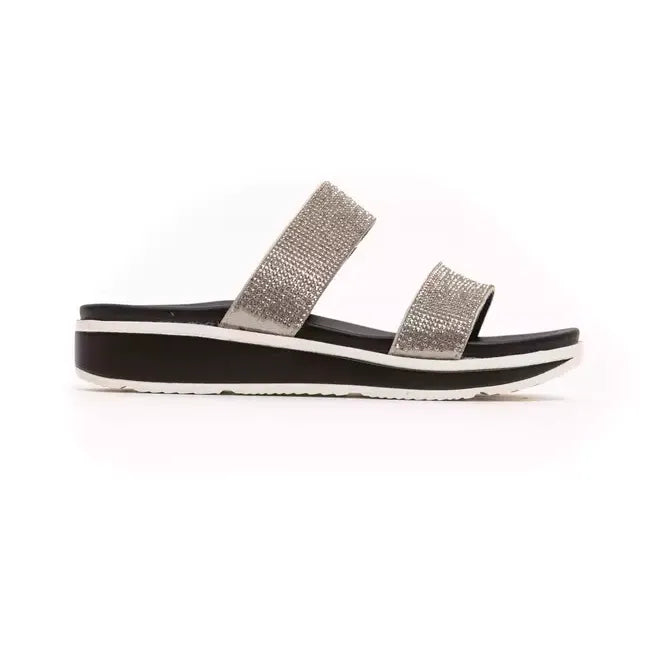 Péché Originel Silver Textile Women Sandal