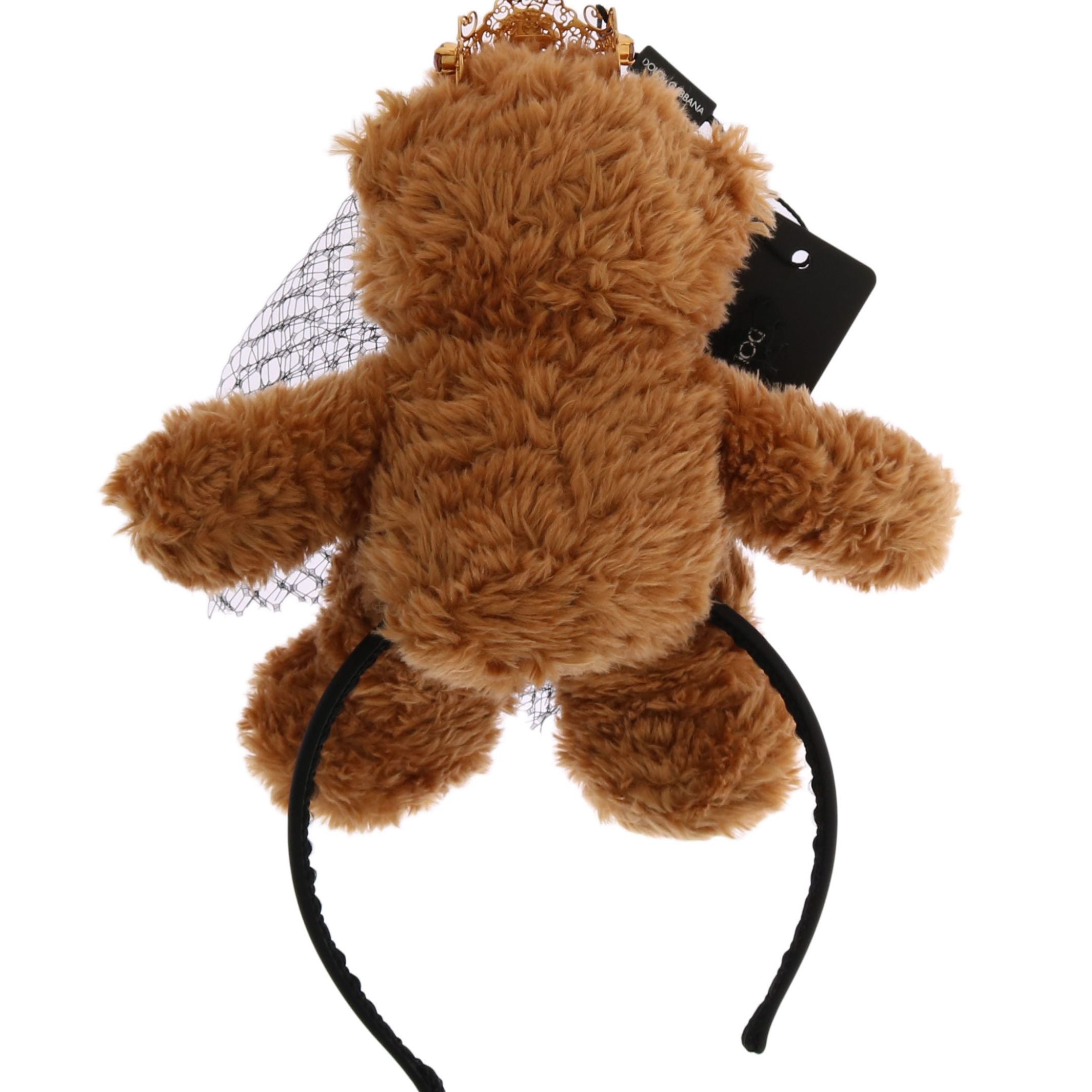 Dolce & Gabbana Teddy Bear Gold Crystal Crown Tiara Diadem Hair Band