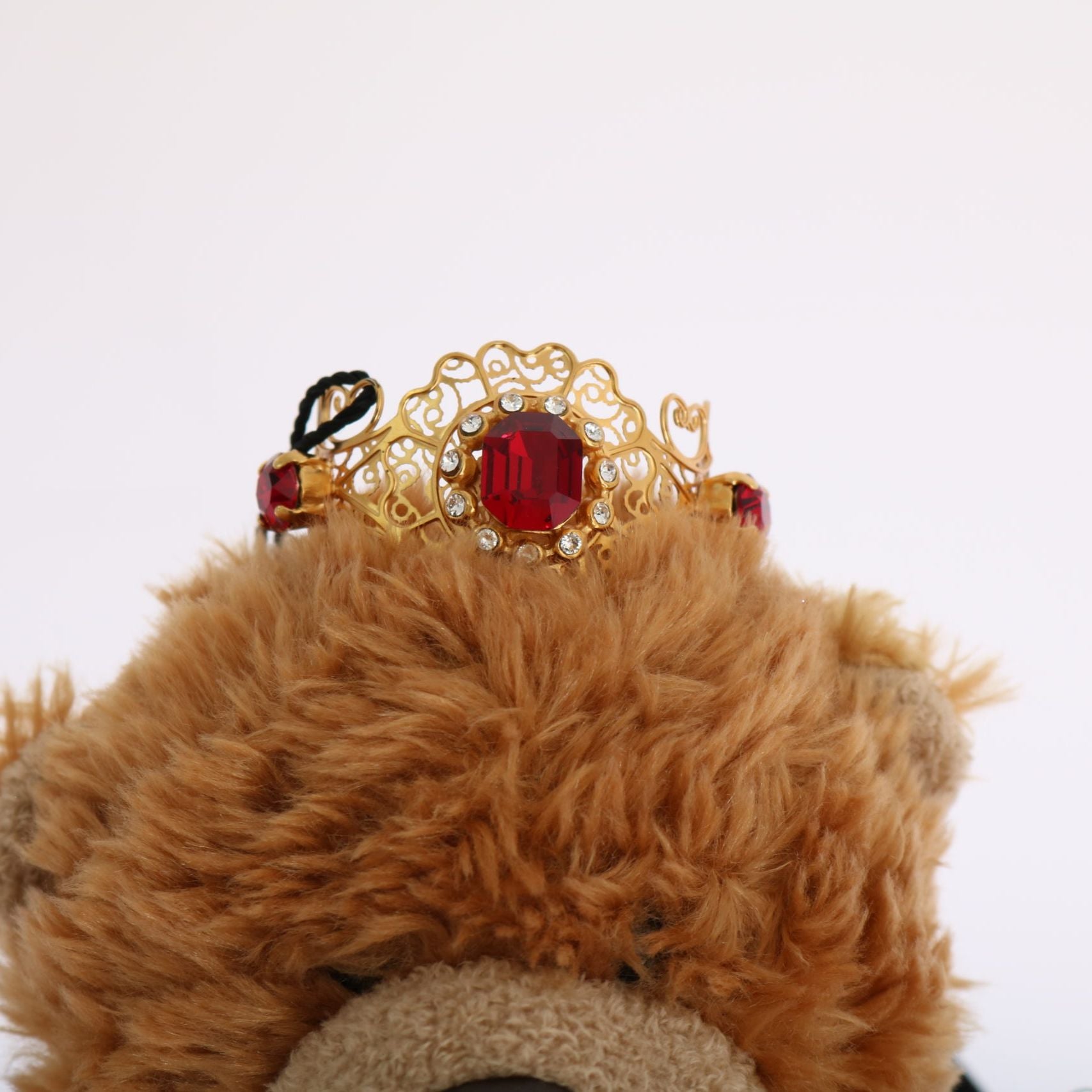 Dolce & Gabbana Teddy Bear Gold Crystal Crown Tiara Diadem Hair Band