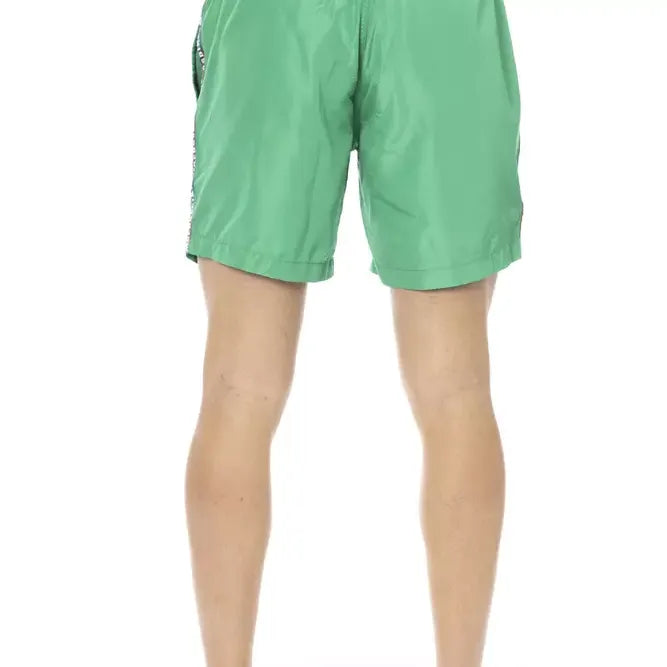 Bikkembergs Green Polyester Men Swim Short