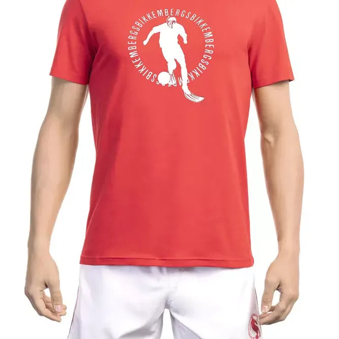 Bikkembergs Red Cotton Men T-Shirt