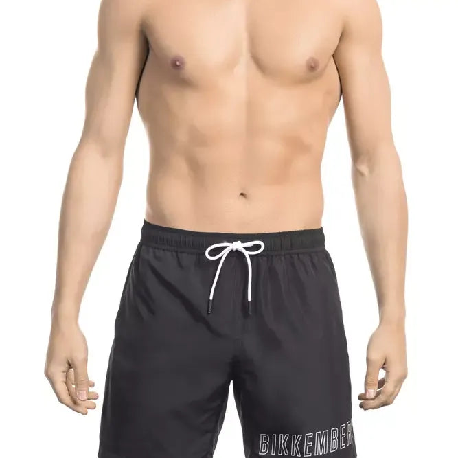 Bikkembergs Black Polyester Men Swim Short