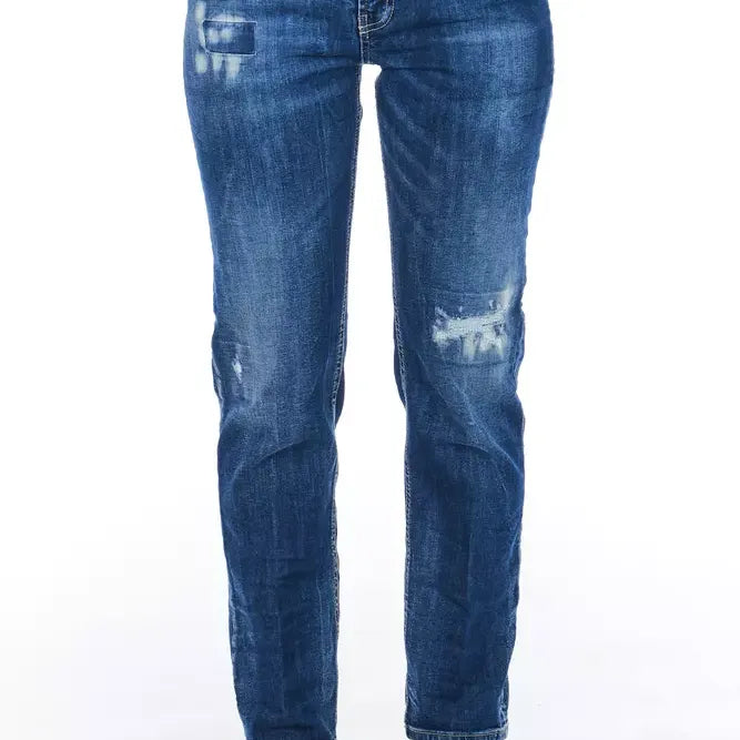 Frankie Morello Blue Cotton Women Jeans
