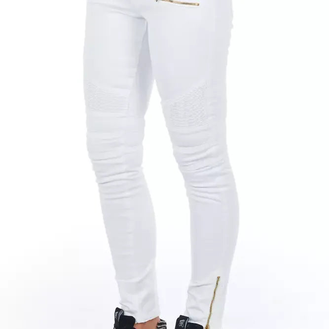 Frankie Morello White Cotton Women Jeans