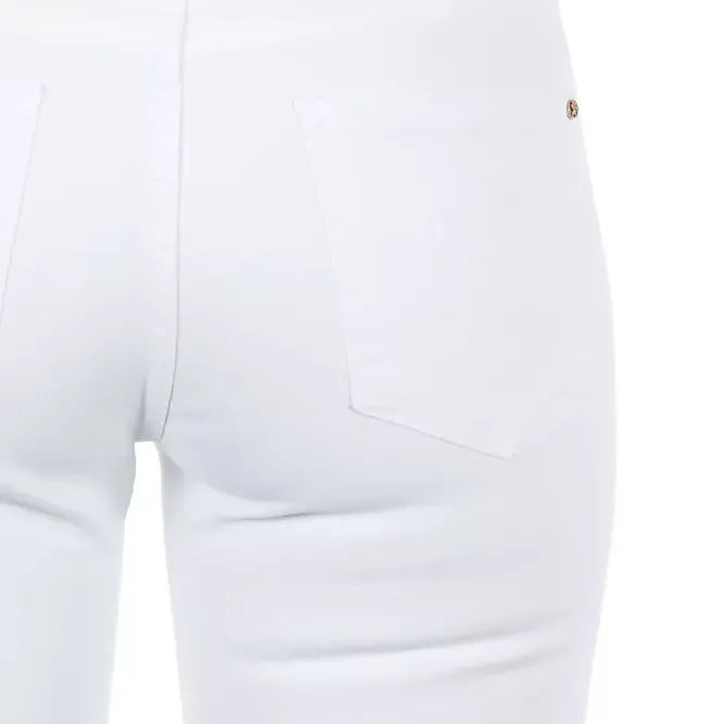 Frankie Morello White Cotton Women Jeans