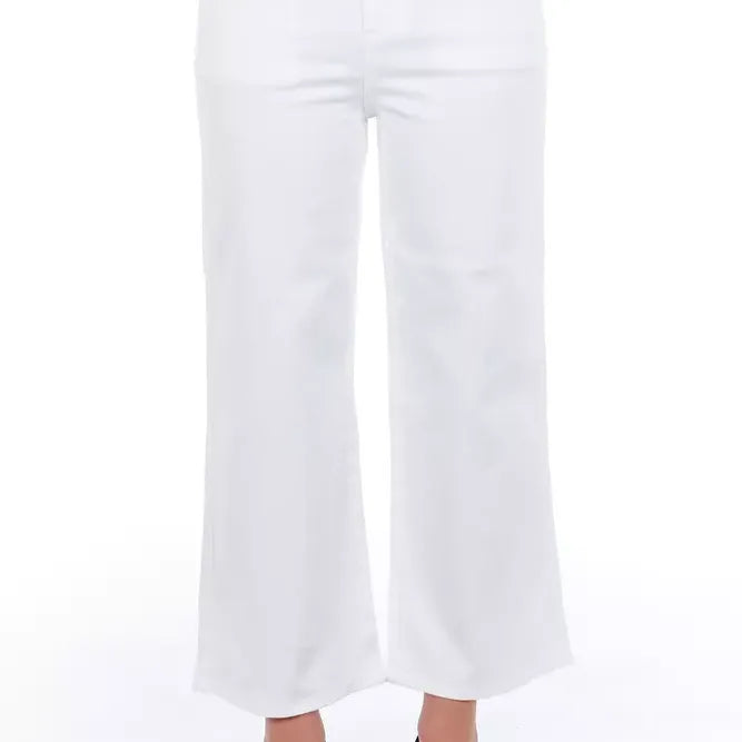 Frankie Morello White Cotton Women Cropped Trouser