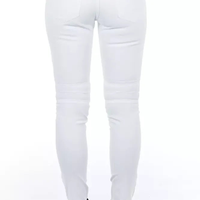 Frankie Morello White Cotton Women Jeans