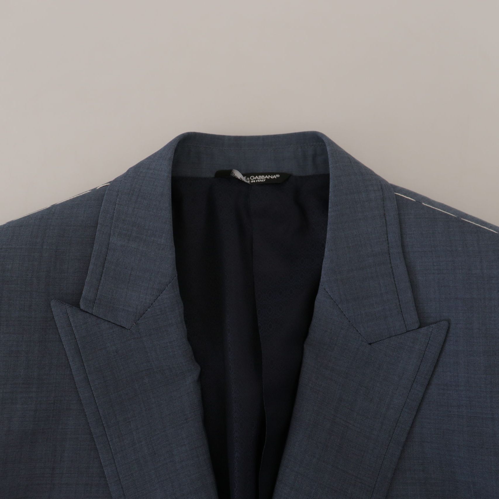 Dolce & Gabbana Blue Wool Stretch Slim Fit Jacket Blazer