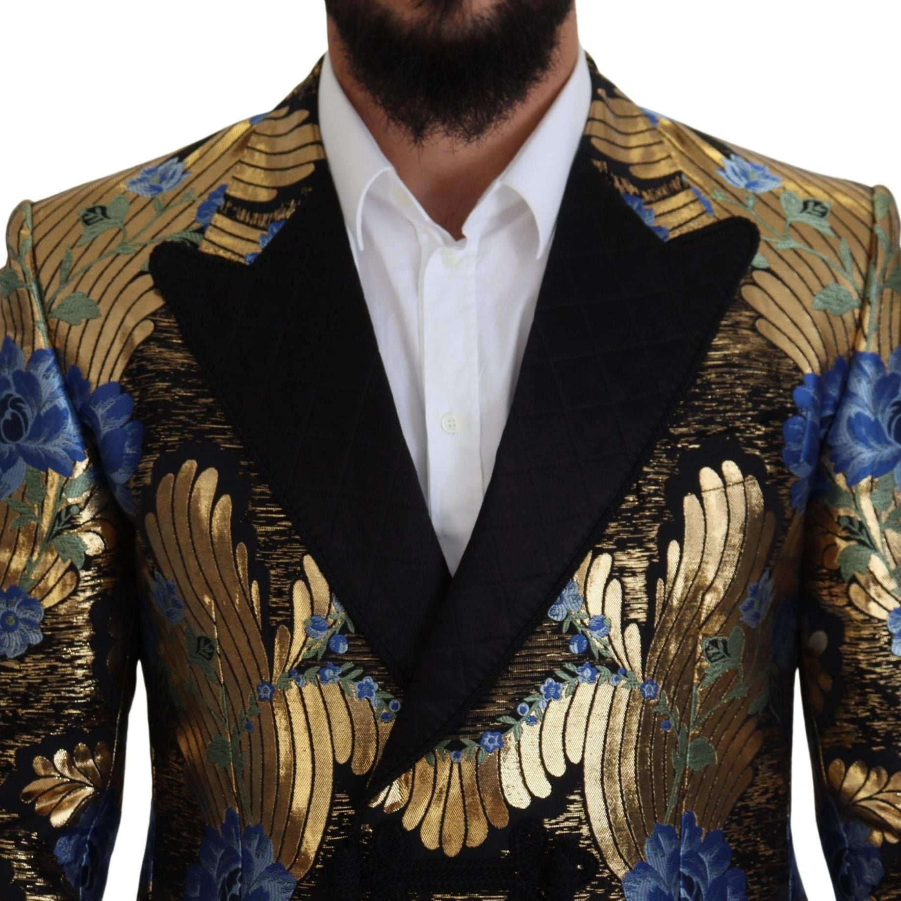 Dolce & Gabbana Gold Lurex Double Breasted Jacket Blazer