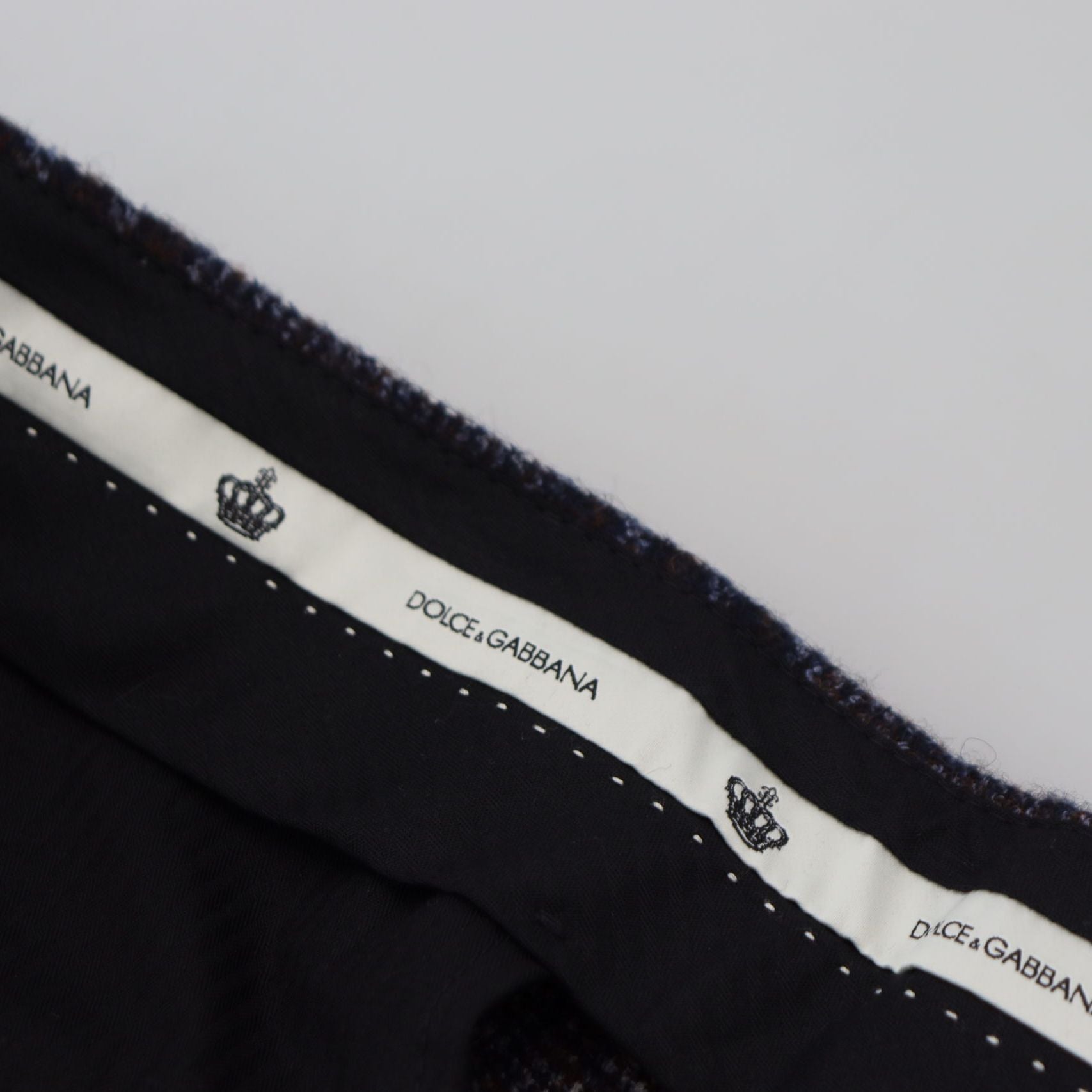 Dolce & Gabbana Gray Checkered Mid Waist Men Pants