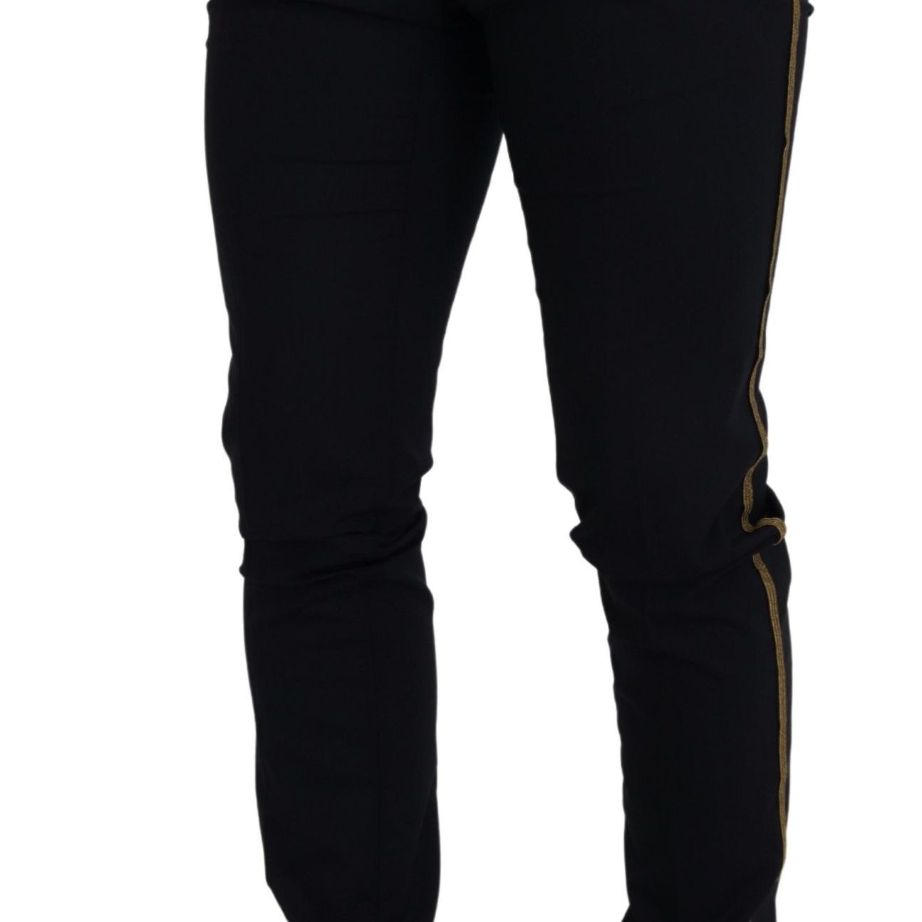 Dolce & Gabbana Black Wool Slim Formal Pants