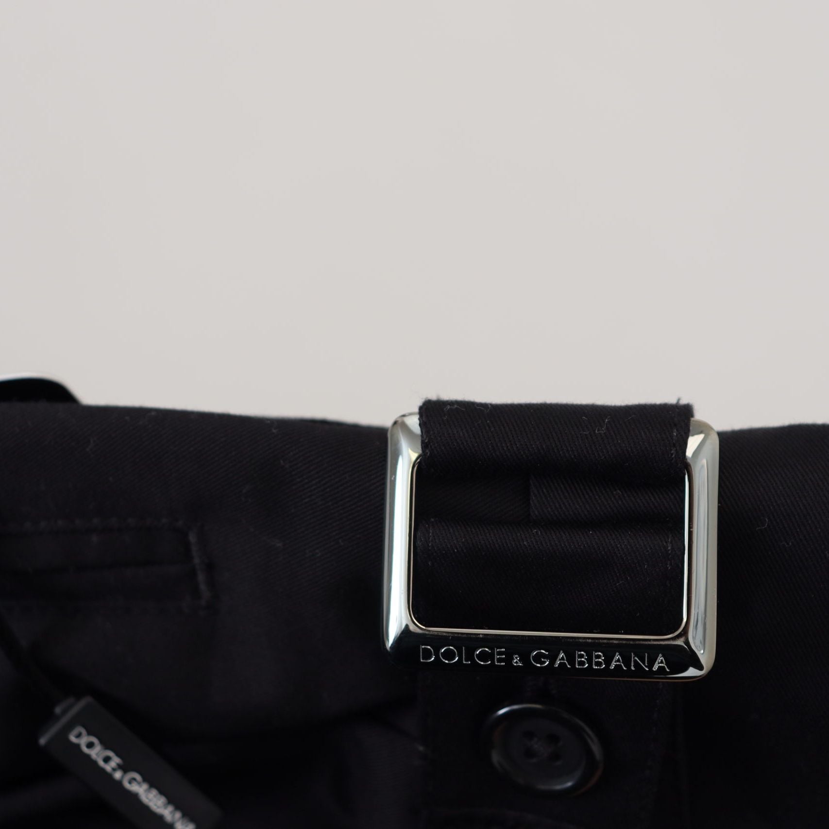 Dolce & Gabbana Black Cotton Chino Formal Pants
