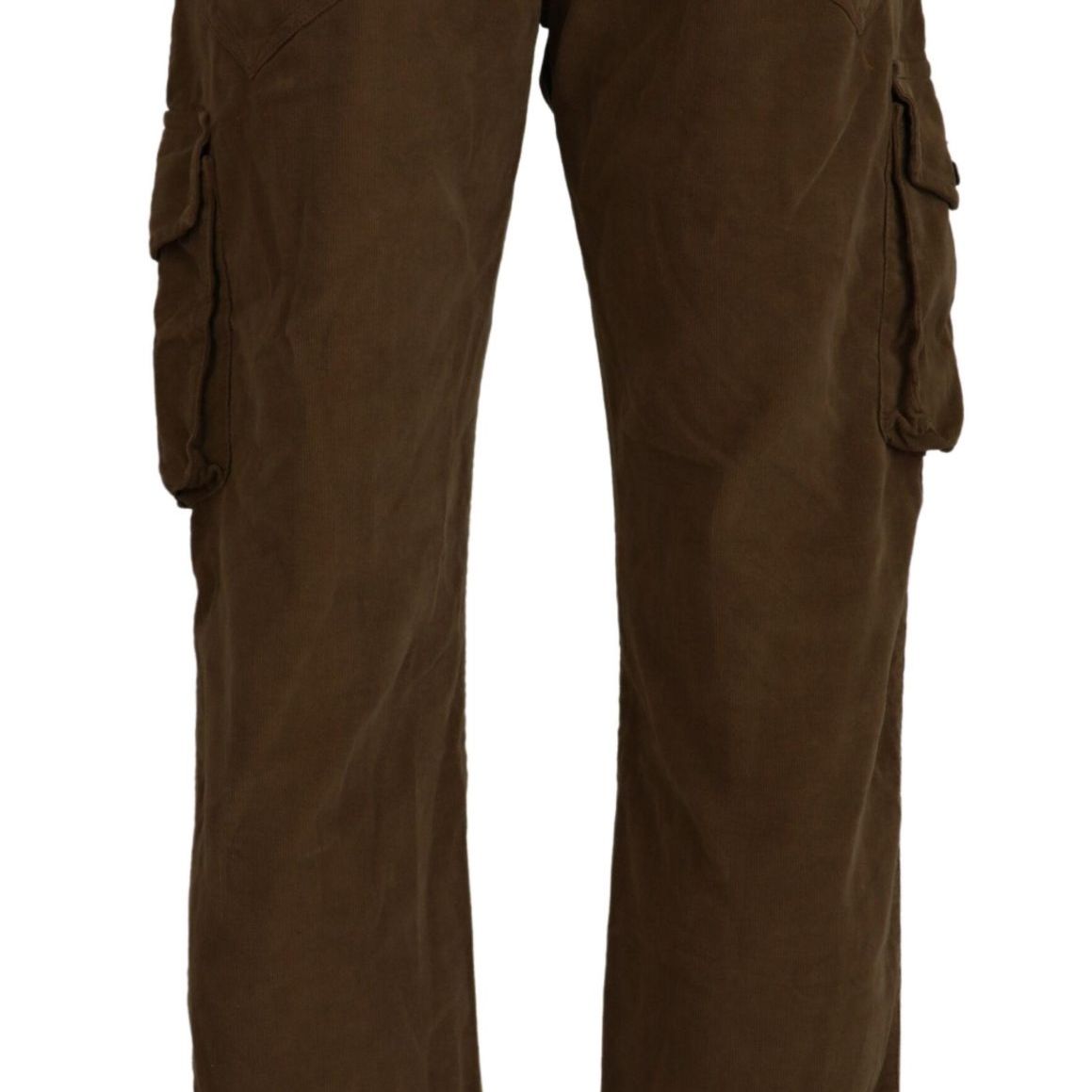 Ermanno Scervino Brown Cotton Corduroy Cargo Pants