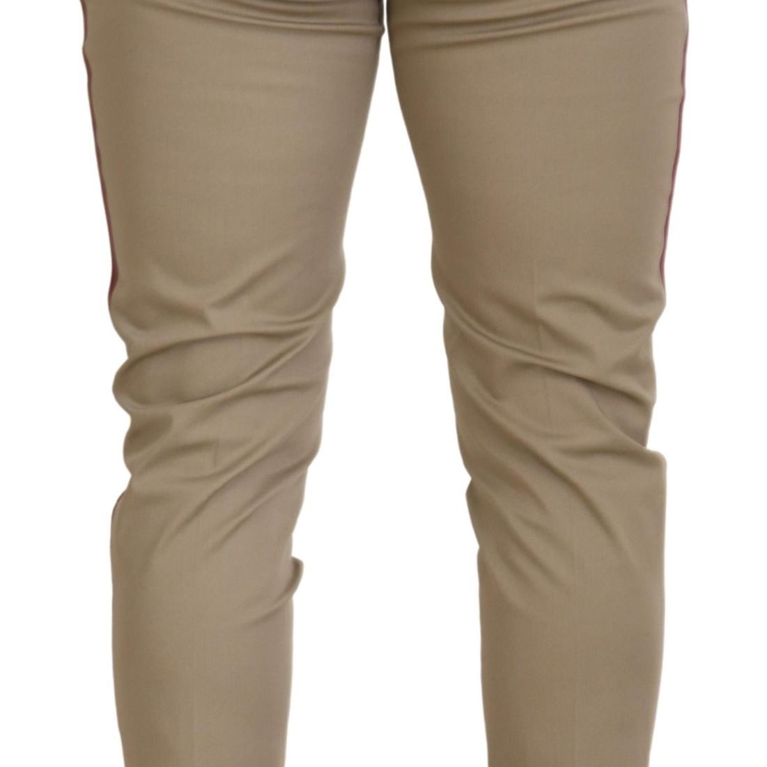 Dolce & Gabbana White Brown Slim Fit Chino Pants