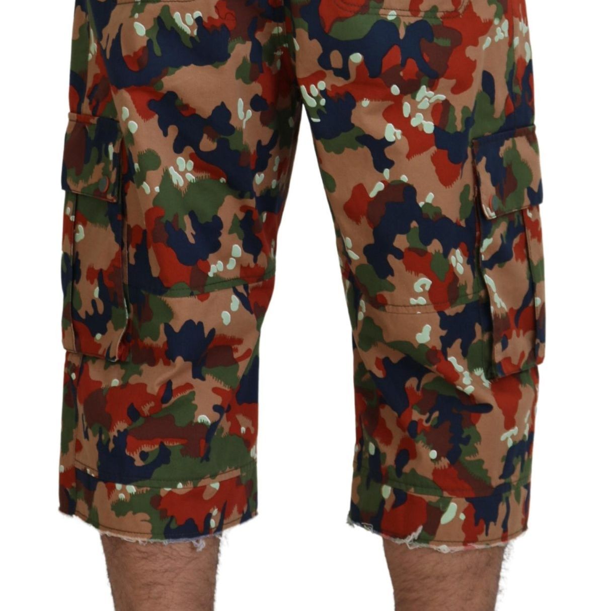 Dolce & Gabbana Multicolor Cotton Camouflaged Cargo Shorts