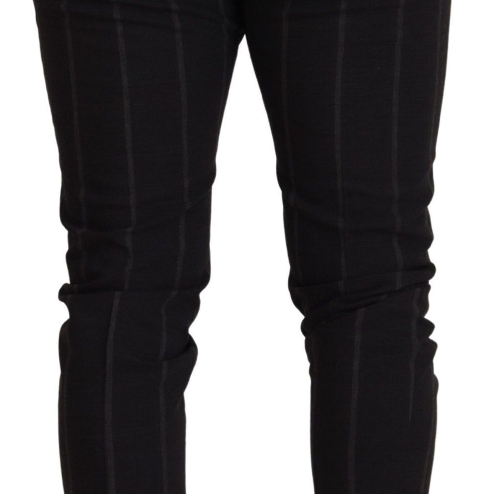 Dolce & Gabbana Black Wool Chino Formal Men Pants