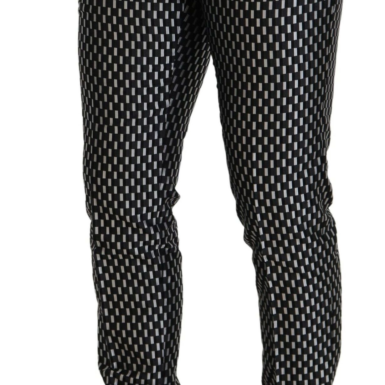 Dolce & Gabbana Black White Silk MARTINI Slim Fit Suit