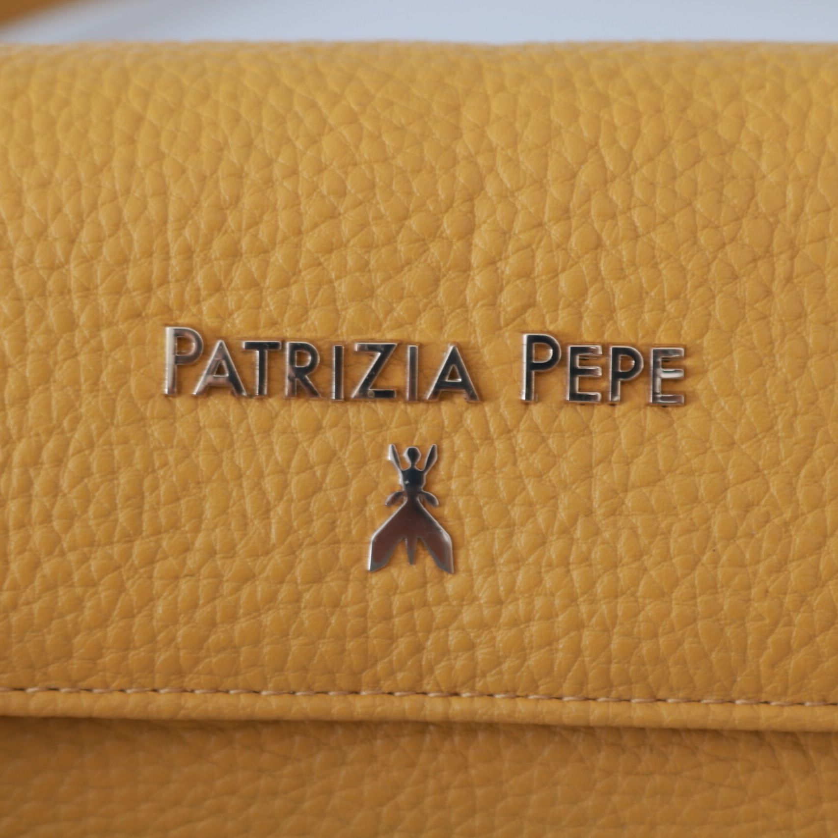 Patrizia Pepe Yellow Logo Leather Shoulder Strap Sling Bag