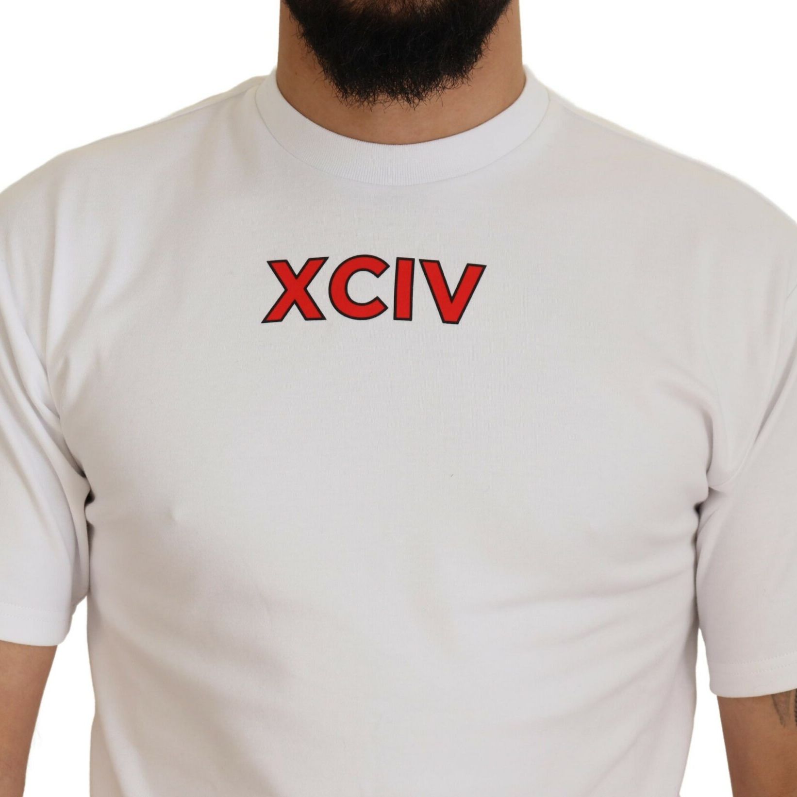 GCDS White Logo Print Cotton Short Sleeves T-shirt