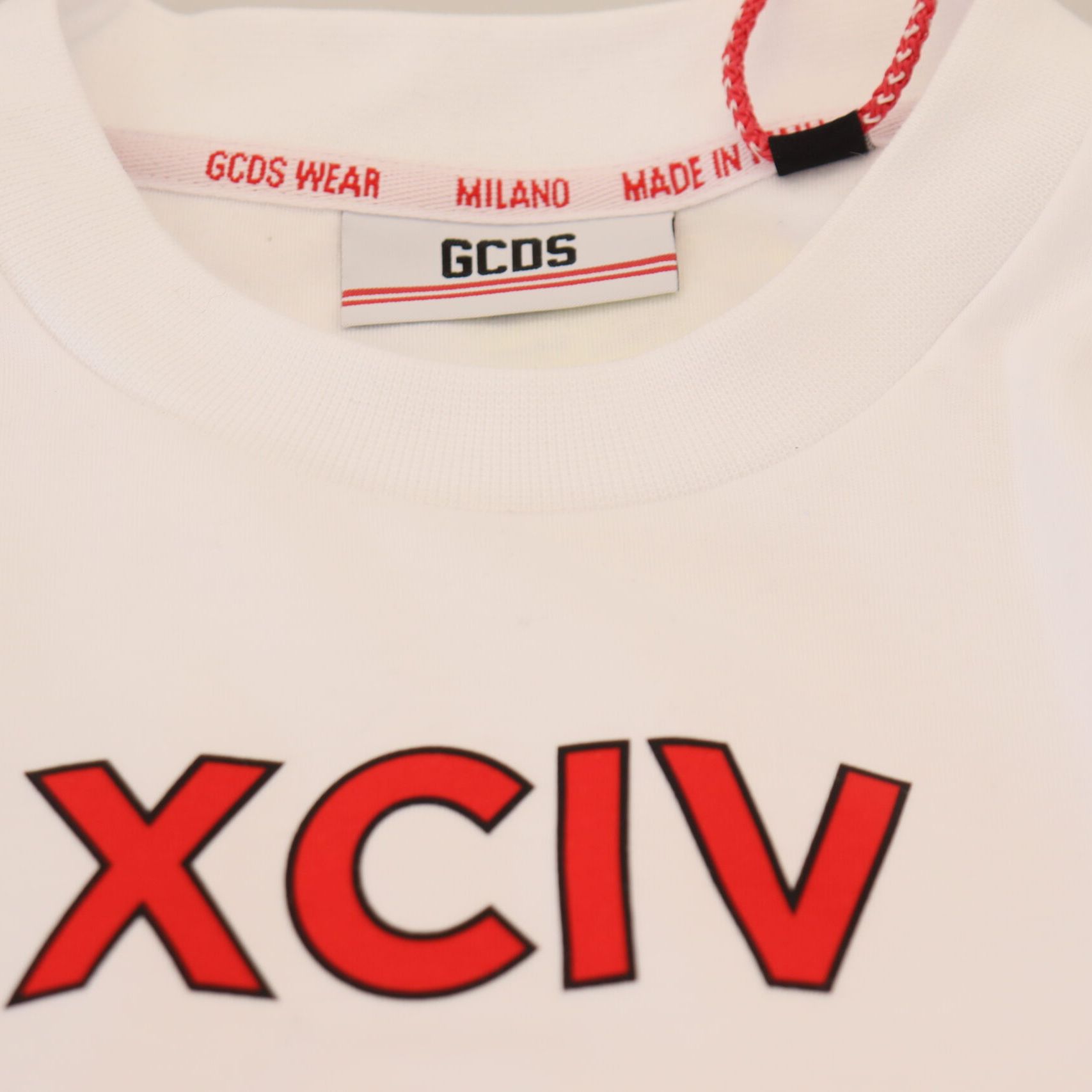 GCDS White Logo Print Cotton Short Sleeves T-shirt