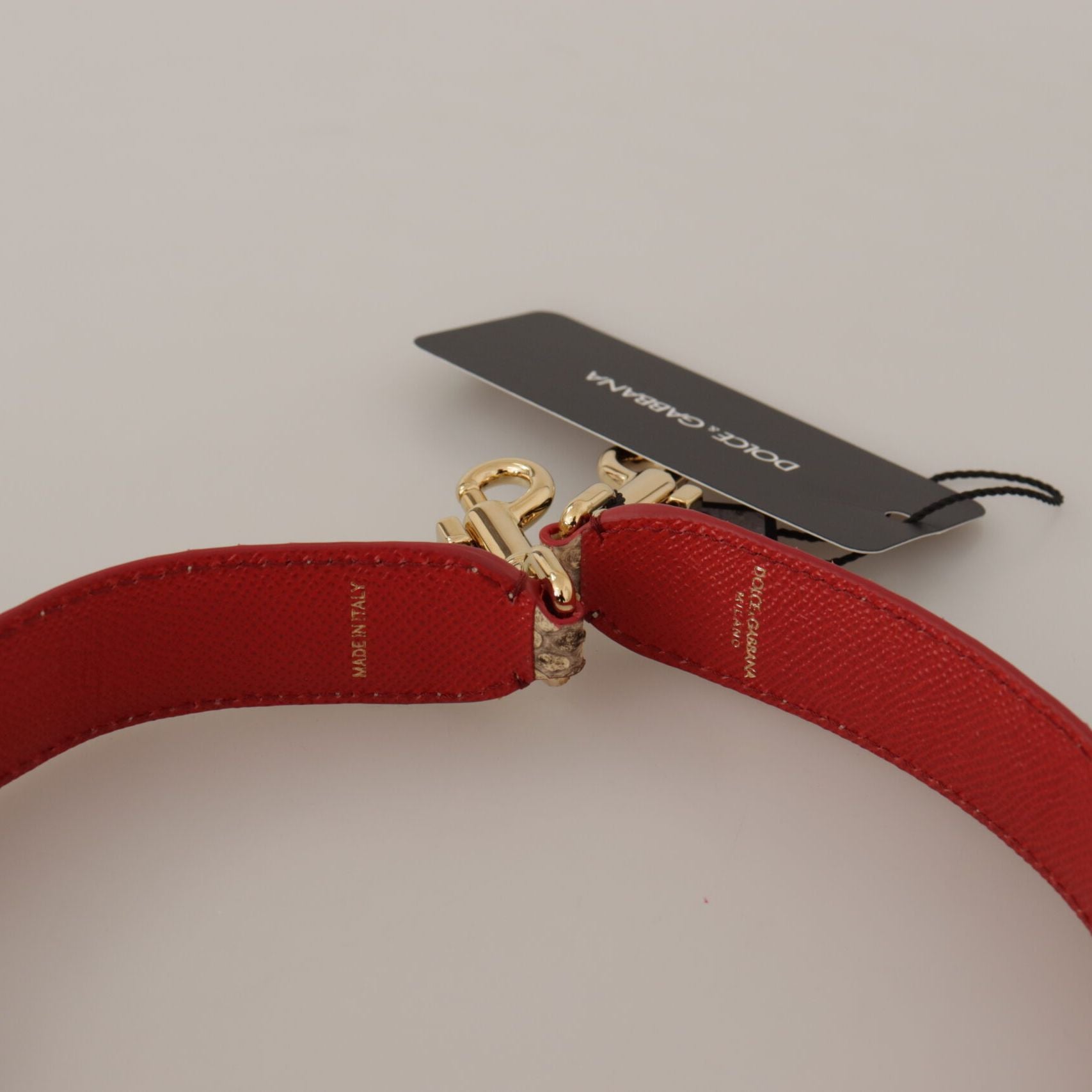 Dolce & Gabbana Beige Python Leather Crystals Shoulder Strap