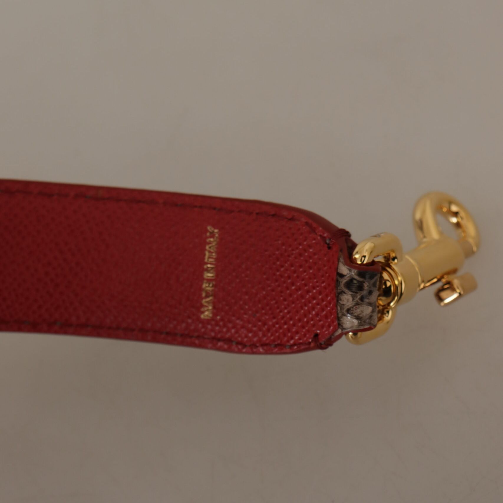 Dolce & Gabbana Brown Python Leather Studded Shoulder Strap