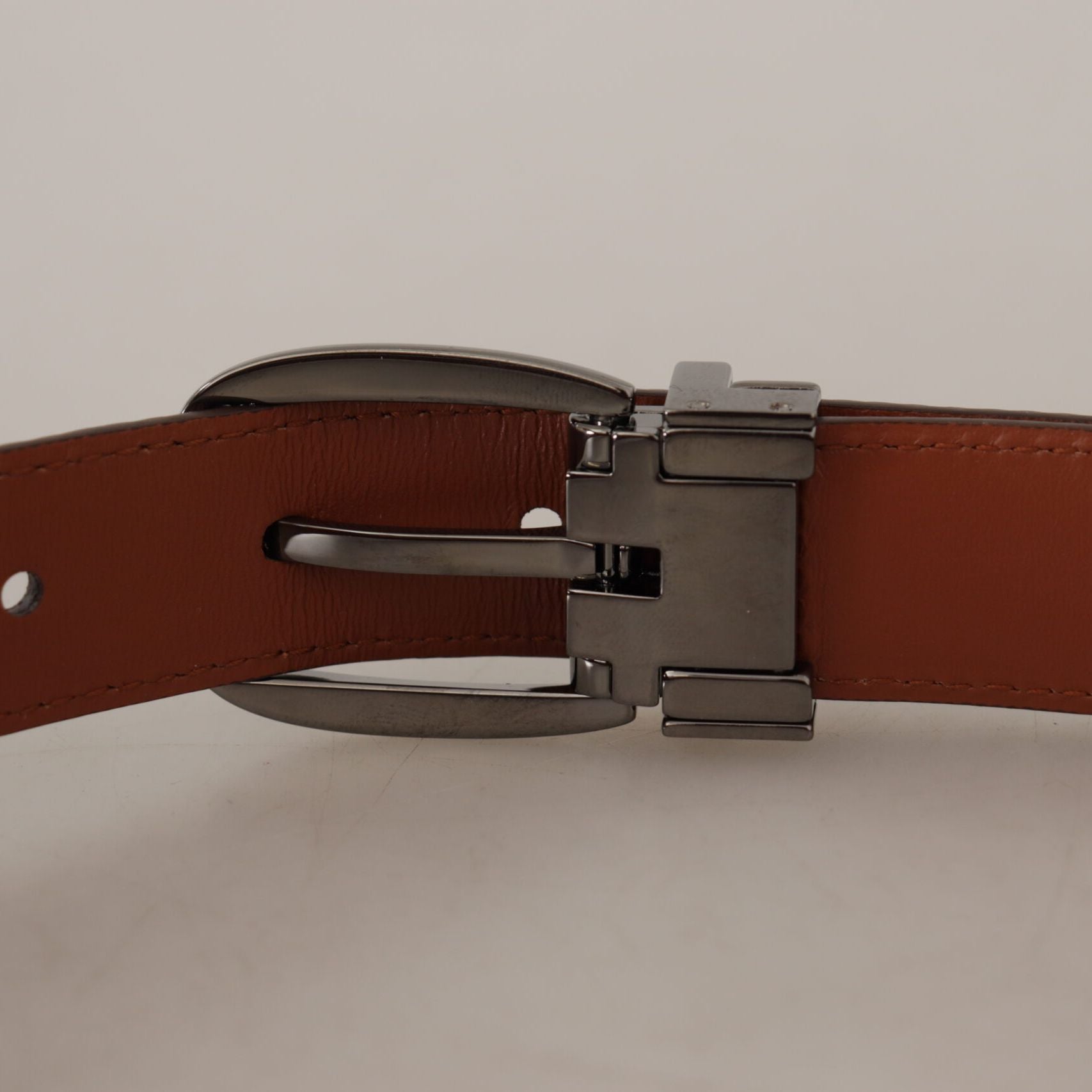 Dolce & Gabbana Brown Leopard Embossed Leather Buckle Belt