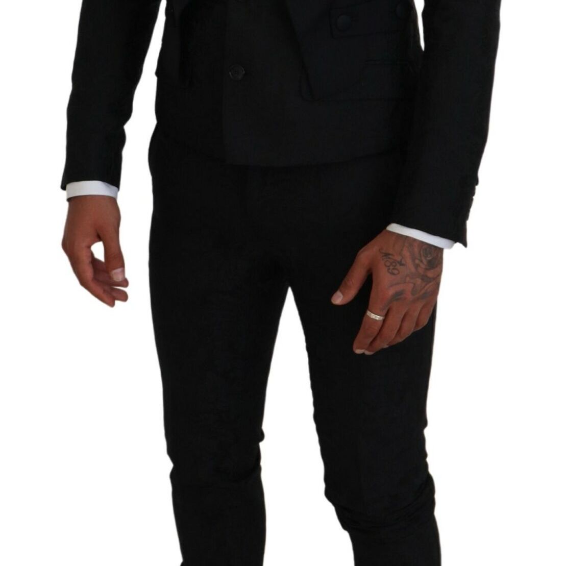 Dolce & Gabbana Black Polyester Men 2 Piece MARTINI Suit