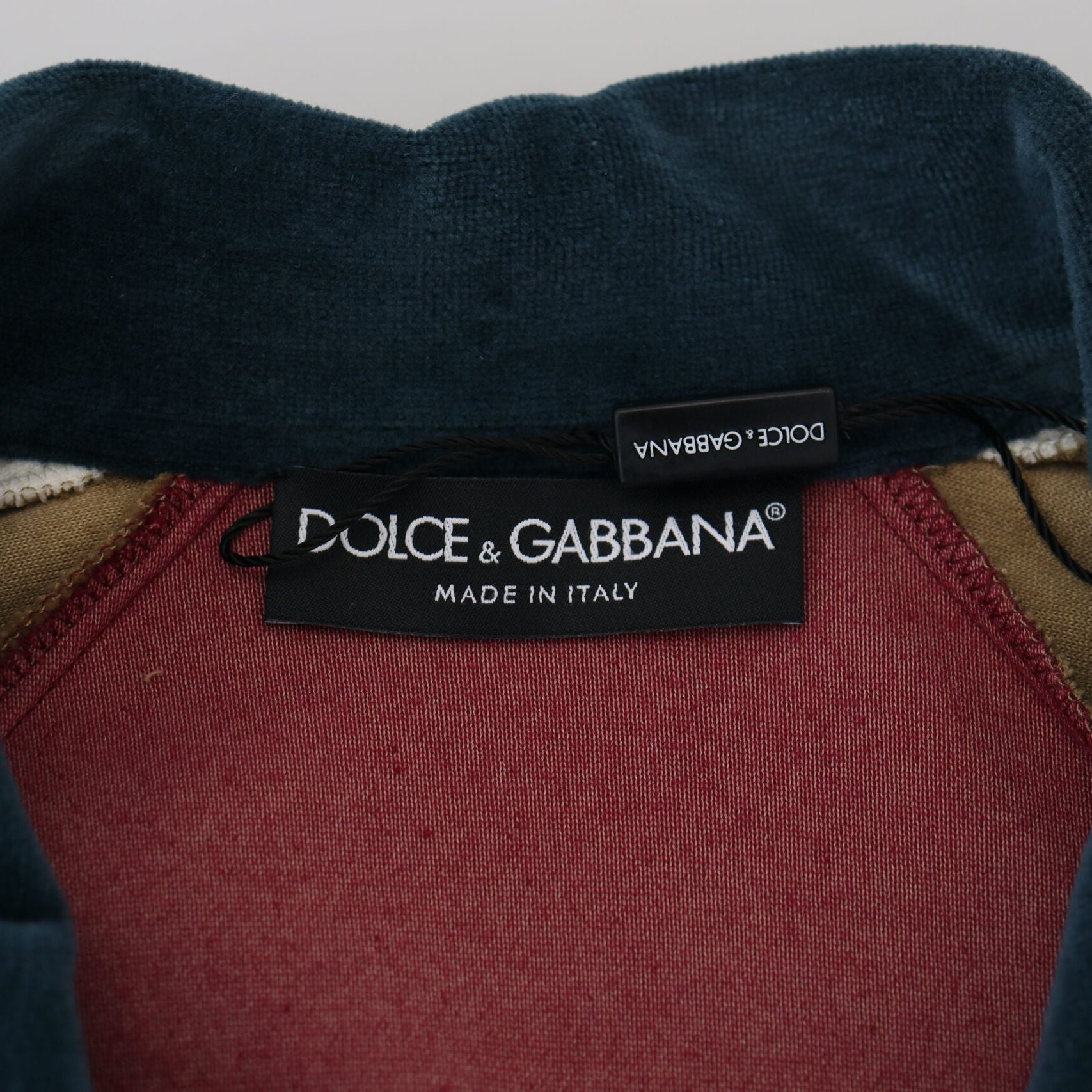 Dolce & Gabbana Multicolor Cotton Collared Pullover Sweater