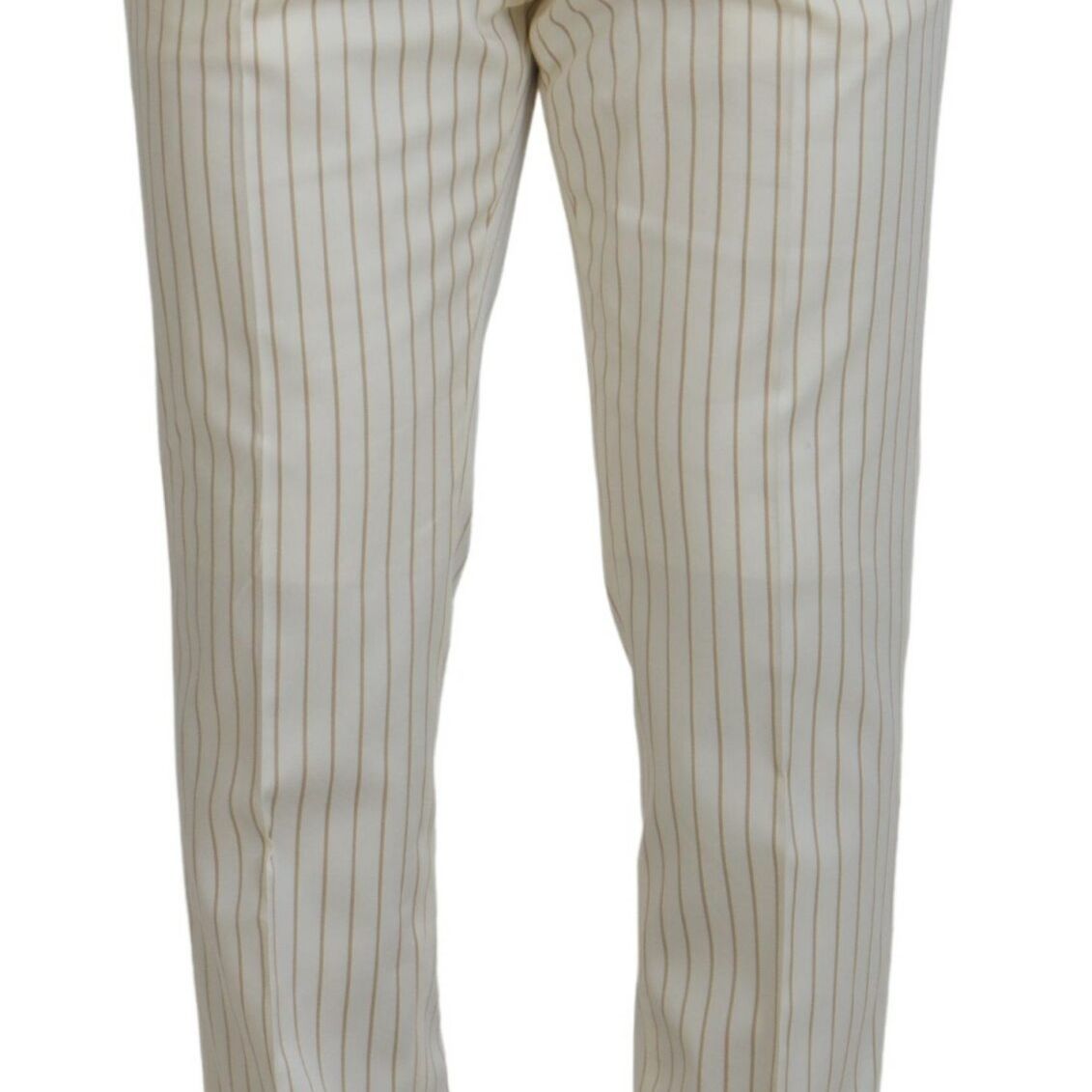 Dolce & Gabbana Off White Gold Striped Tuxedo Slim Fit Suit