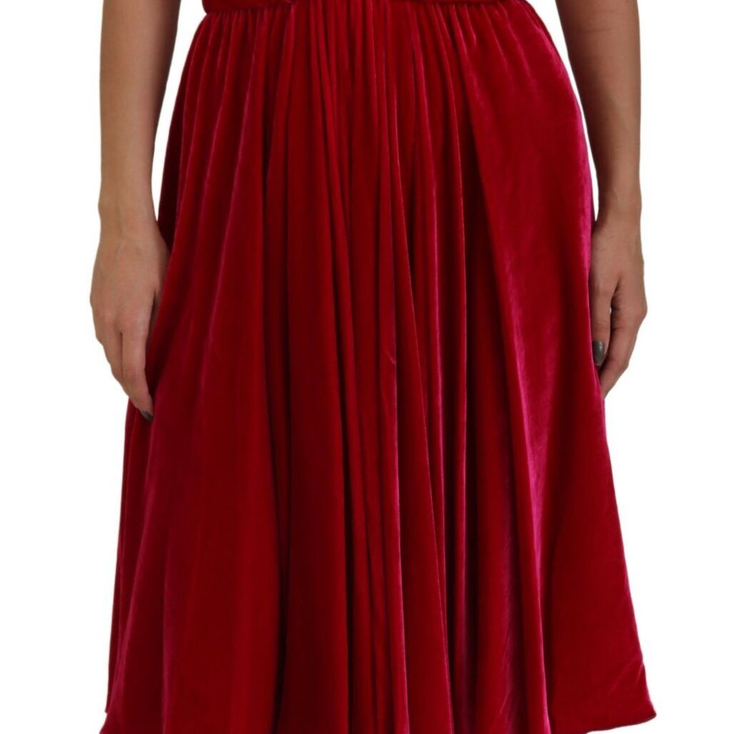 Dolce & Gabbana Pink Viscose Stretch Strapless A-line Dress