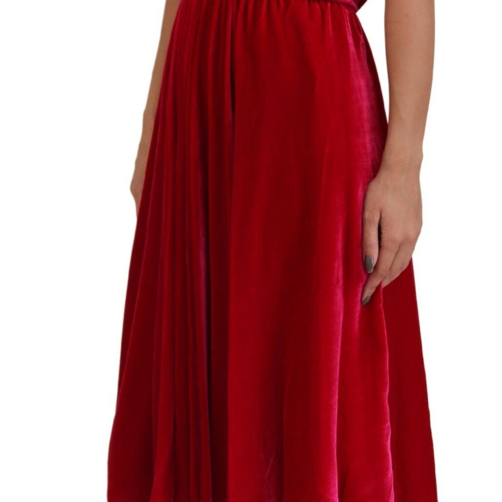 Dolce & Gabbana Pink Viscose Stretch Strapless A-line Dress