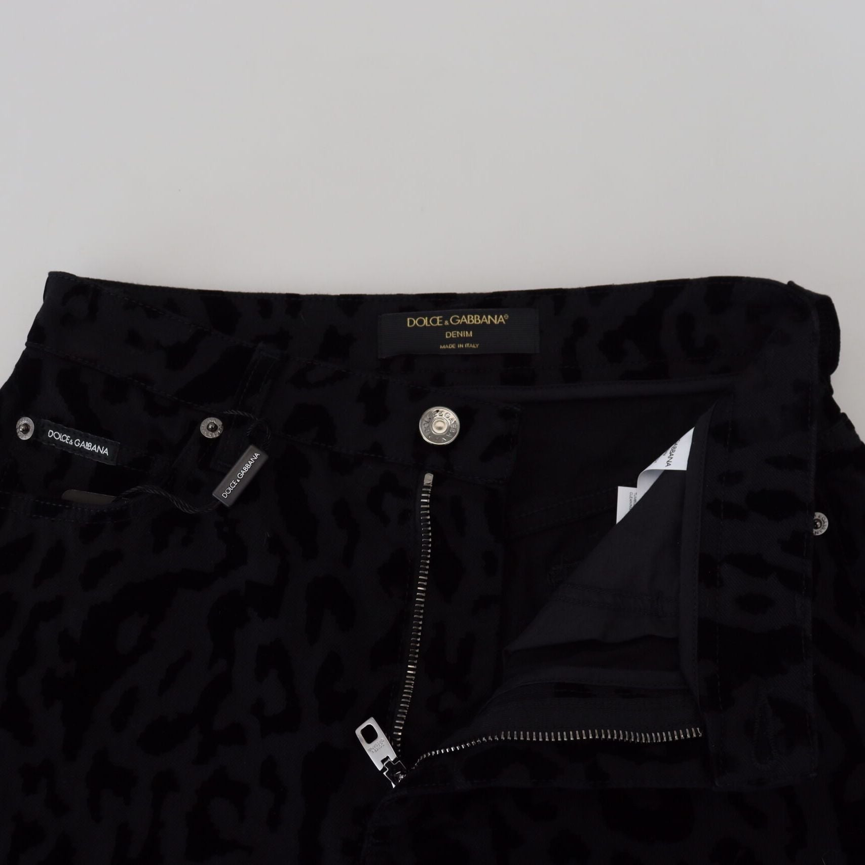 Dolce & Gabbana Black Denim Cotton Stretch Hot Pants Shorts