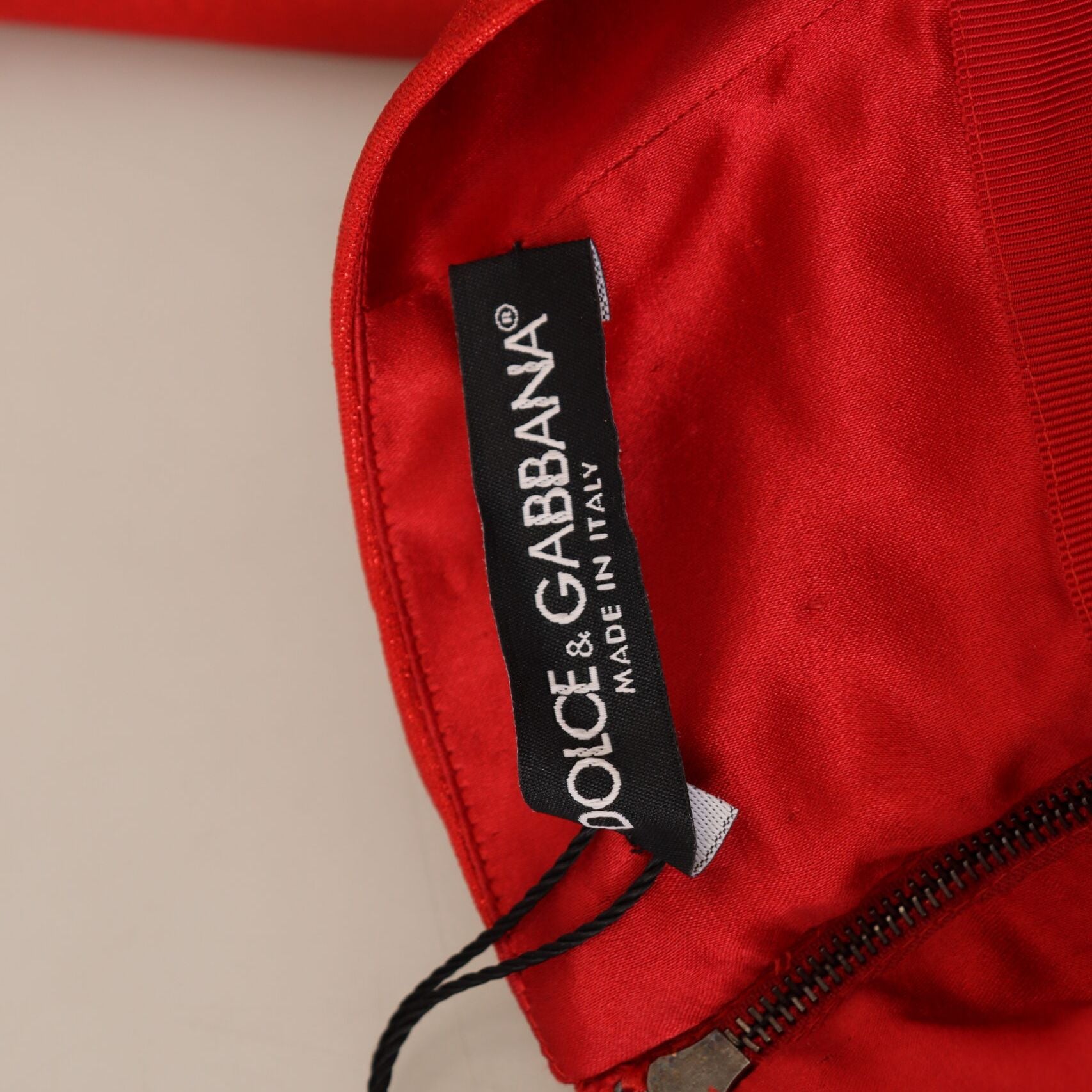 Dolce & Gabbana Metallic Red High Waist Polyester Mini Skirt