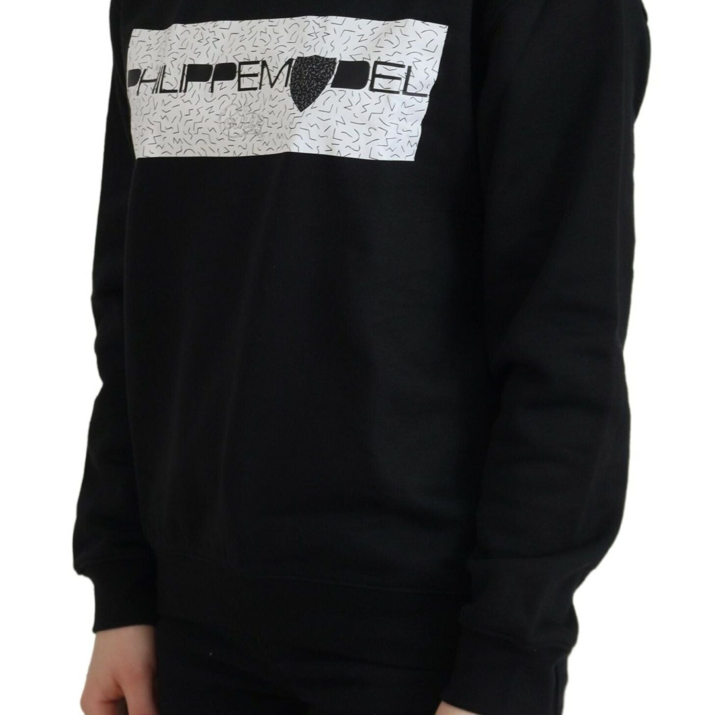 Philippe Model Black Printed Long Sleeves Pullover Sweater