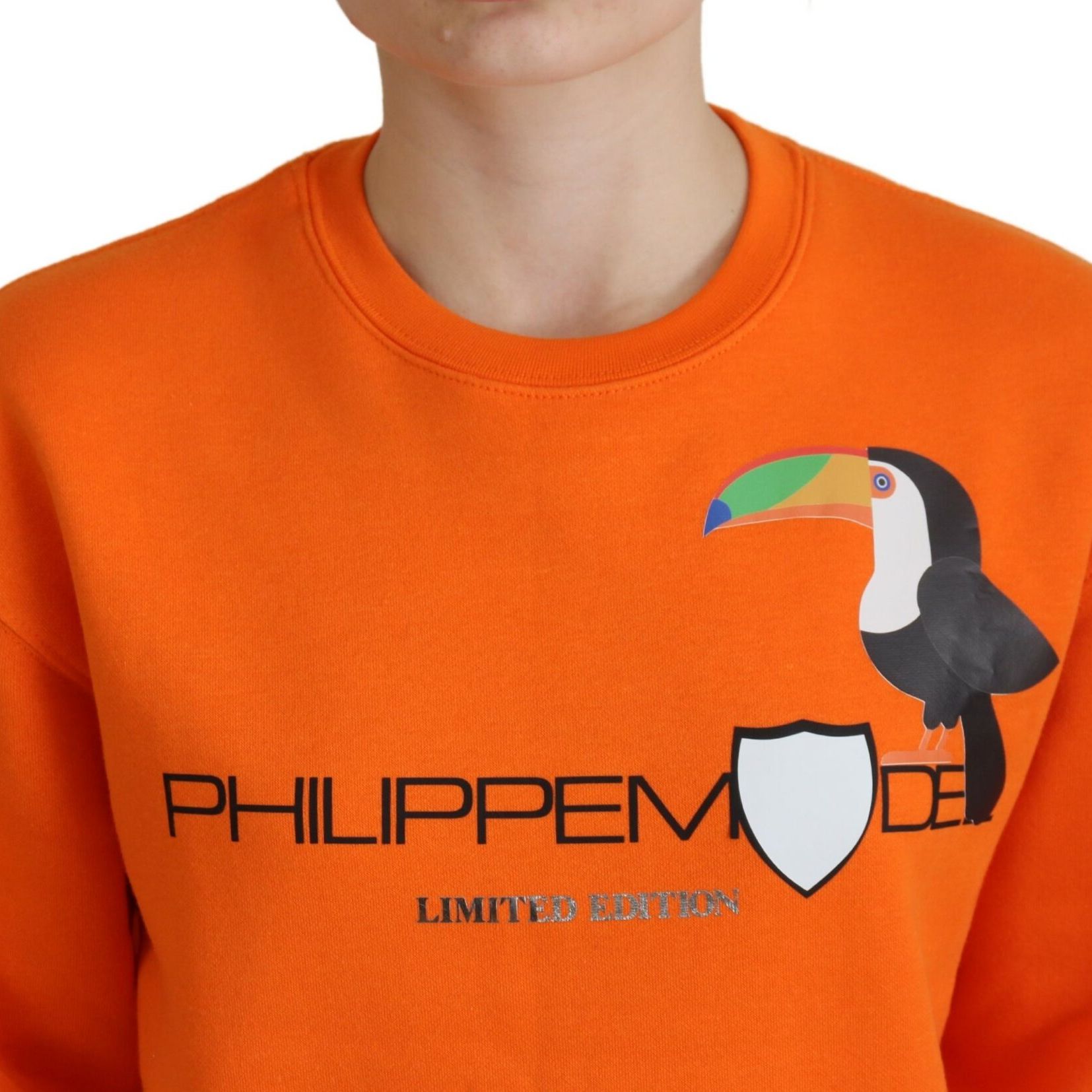 Philippe Model Orange Printed Long Sleeves Pullover Sweater