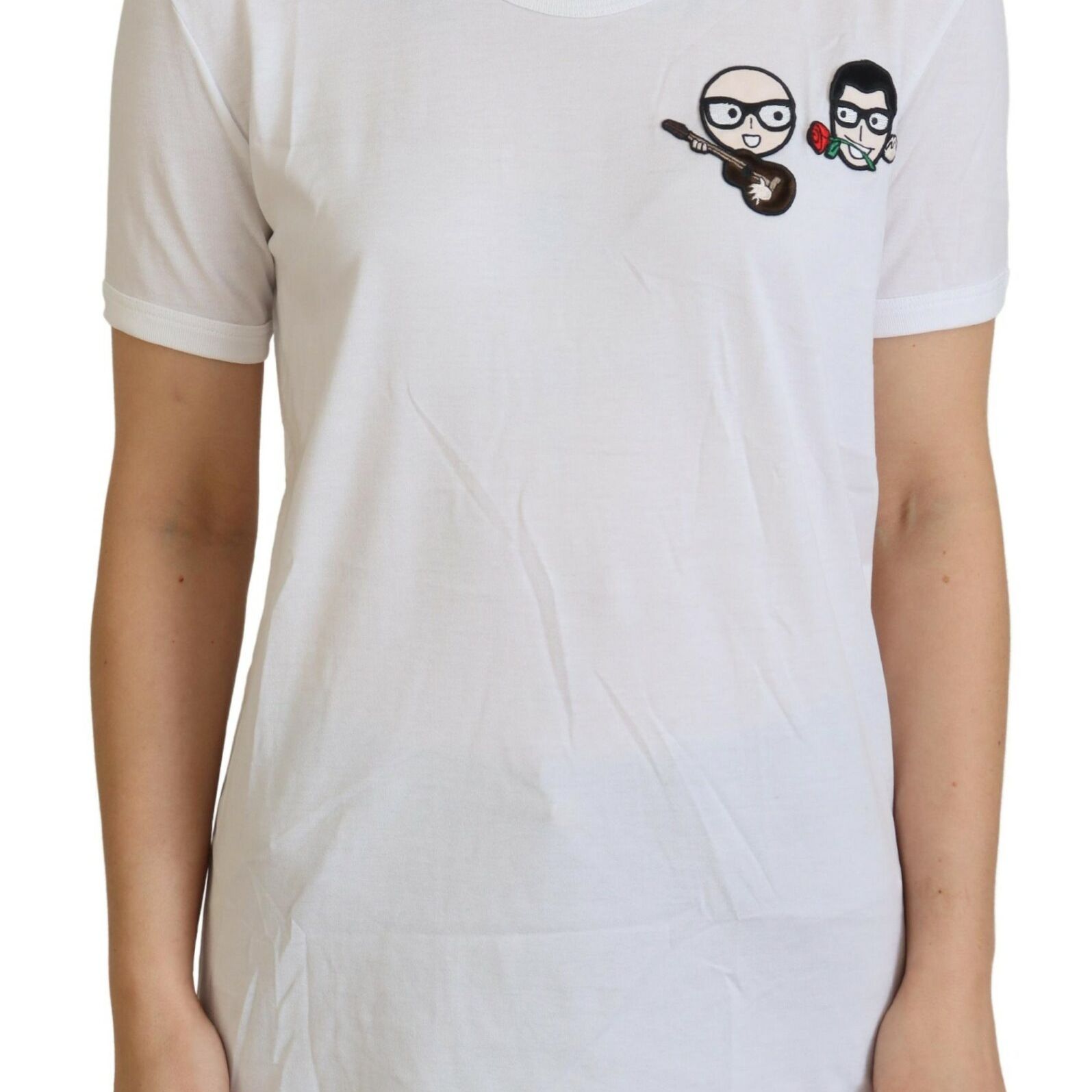 Dolce & Gabbana White #dgfamily Crewneck Cotton T-shirt