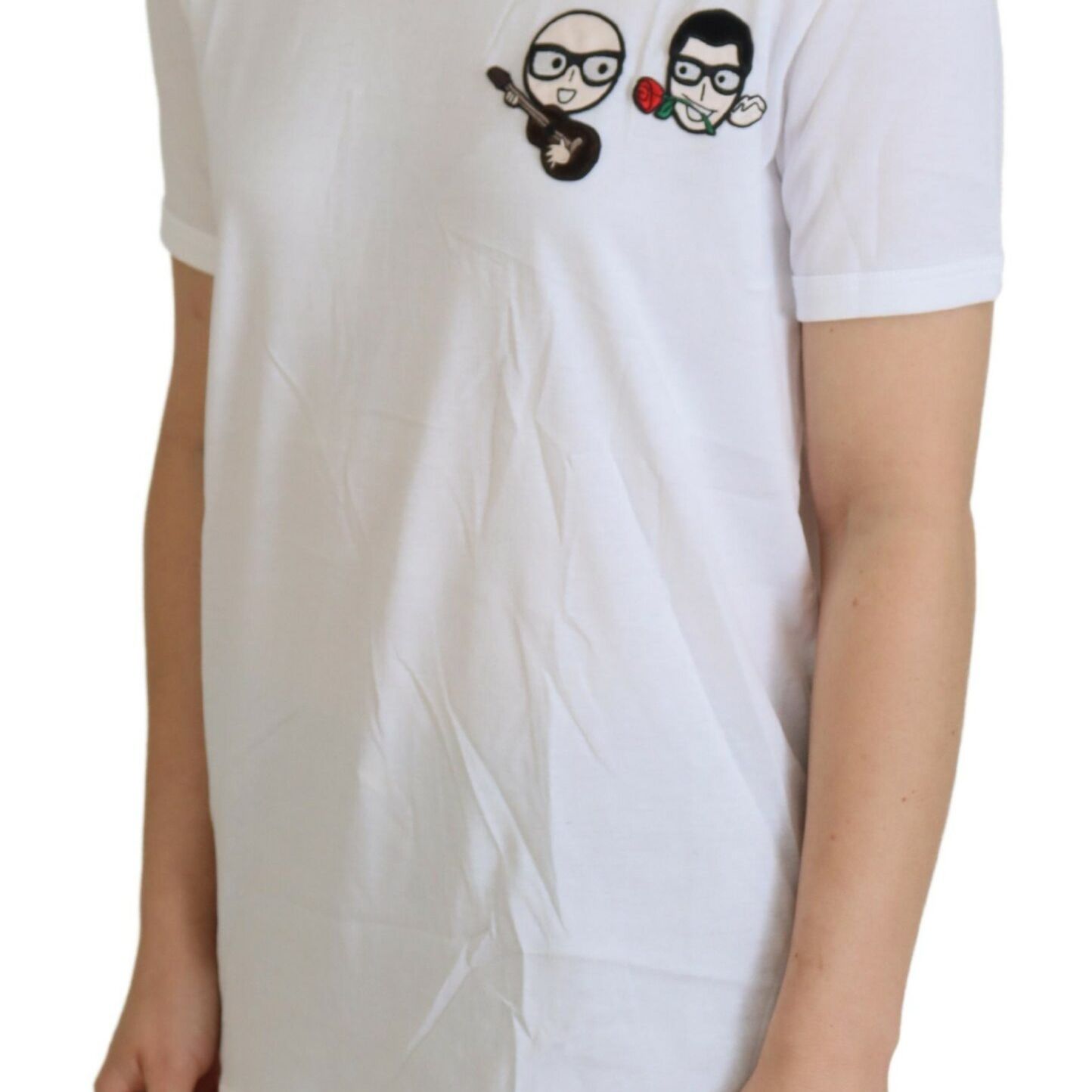 Dolce & Gabbana White #dgfamily Crewneck Cotton T-shirt