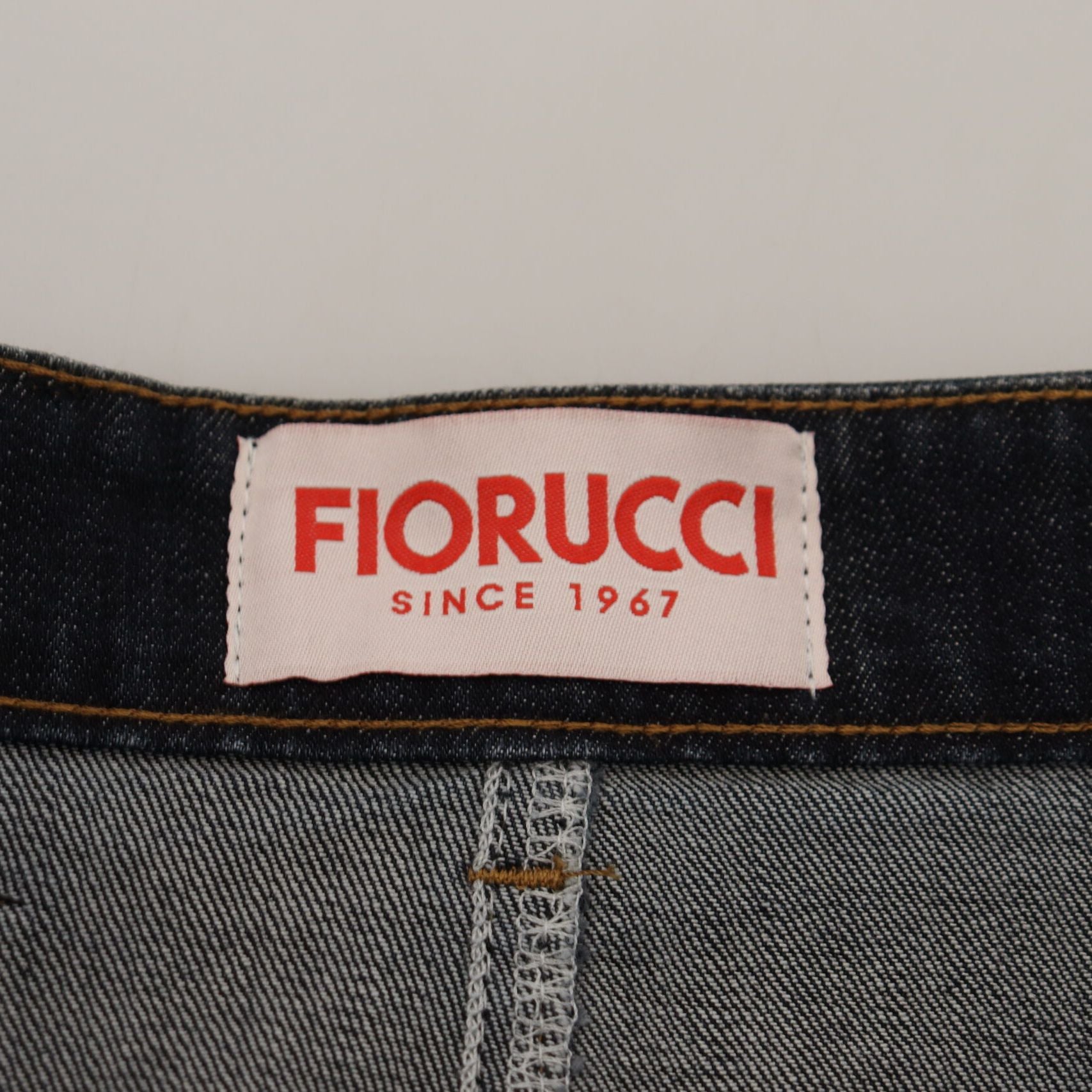 Fiorucci Dark Blue Washed Mid Waist Pencil Cut Denim Skirt