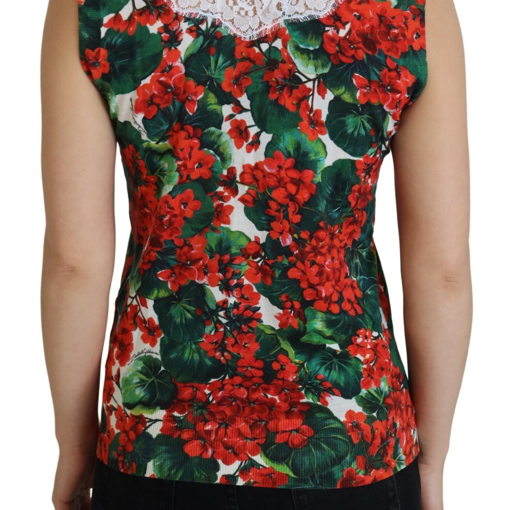 Dolce & Gabbana White Floral Wool Lace Vest Tank Top