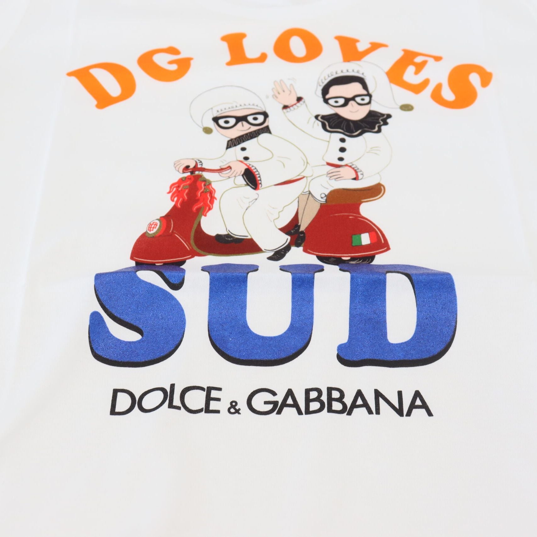 Dolce & Gabbana White Cotton DG Loves SUD T-shirt
