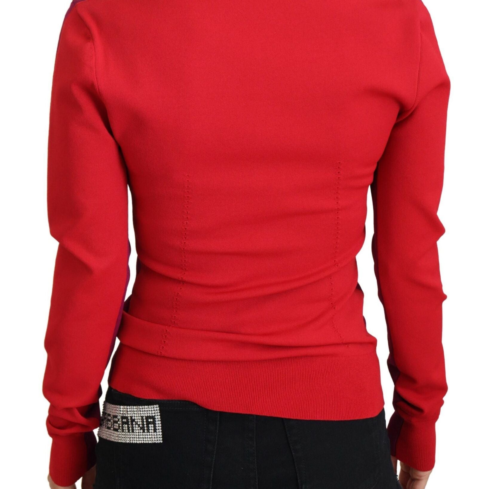 Dolce & Gabbana Multicolor Viscose Square Neck Pullover Sweater