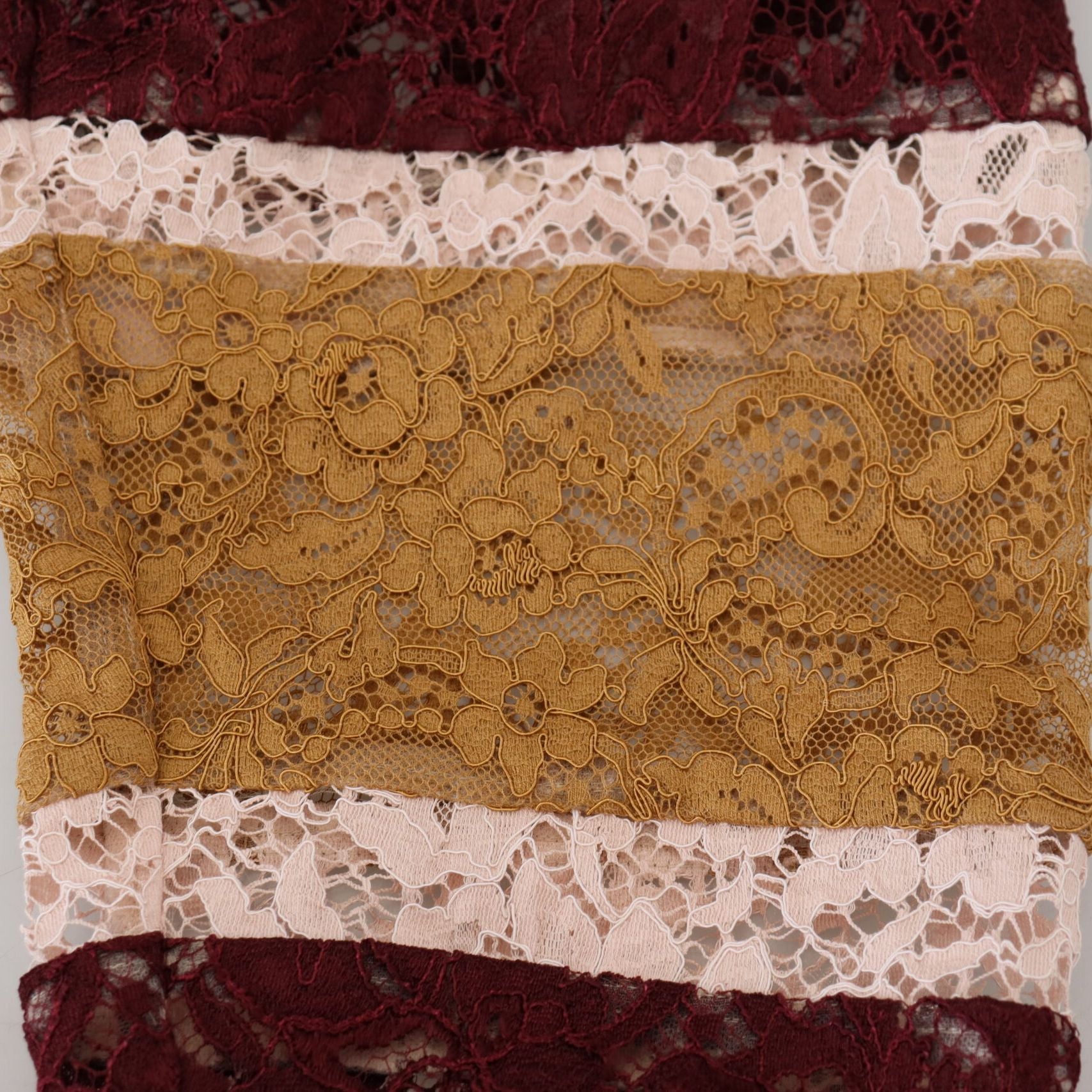 Dolce & Gabbana Multicolor Lace V-neck Pullover Sweater