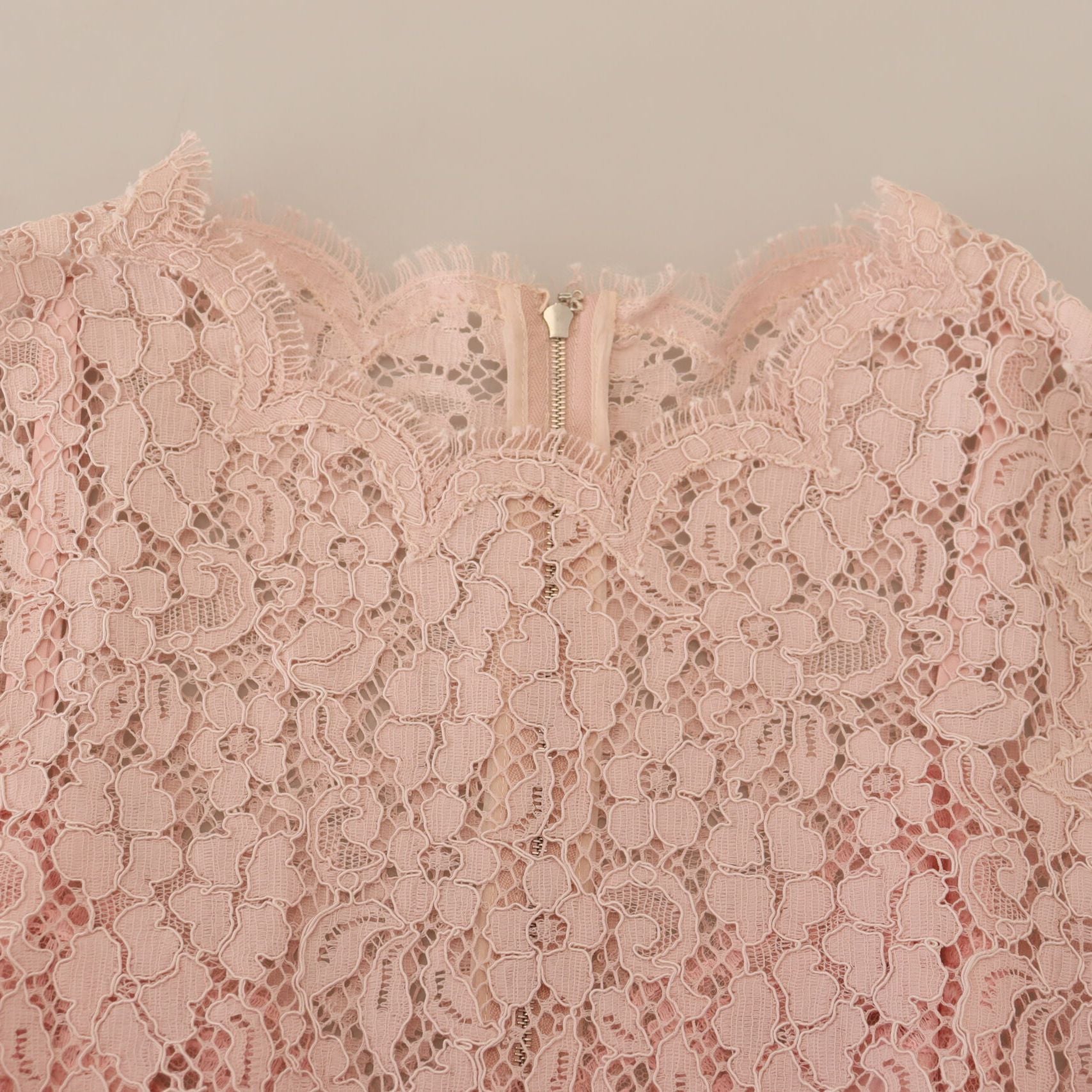 Dolce & Gabbana Pink Floral Lace Sleeveless Tank Blouse Top