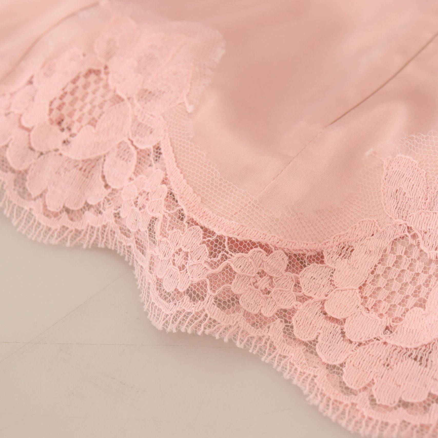 Dolce & Gabbana Pink Floral Lace Sleeveless Tank Blouse Top